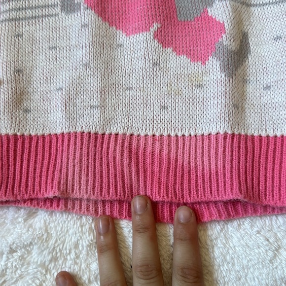 Vintage 90s pink knit bunny sweater - Picture 3 of 8